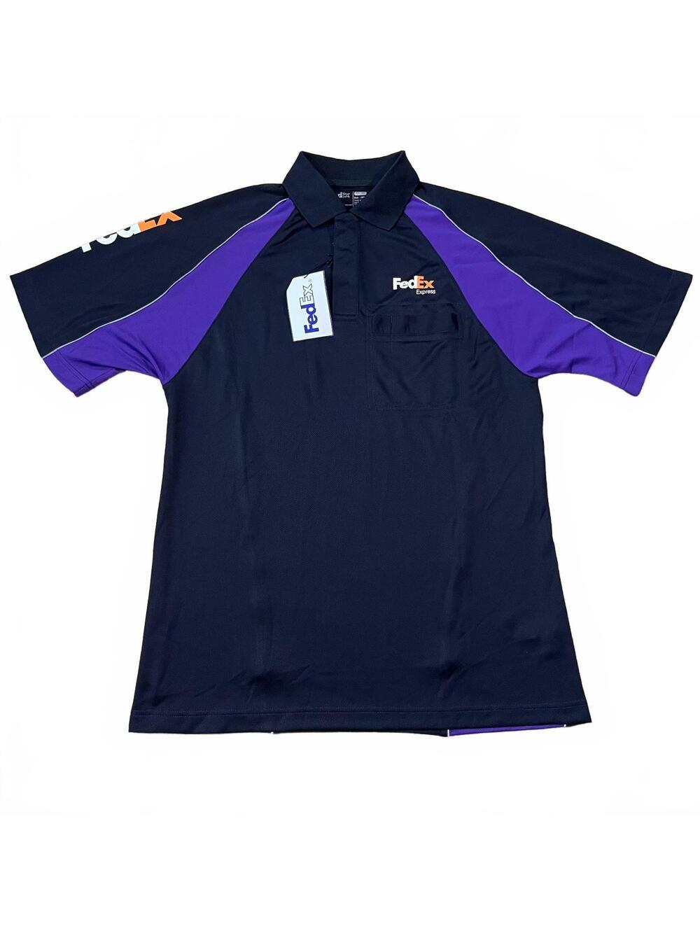 NWT FedEx Express Mens Short Sleeve Uniform Polo Shirt Size Medium